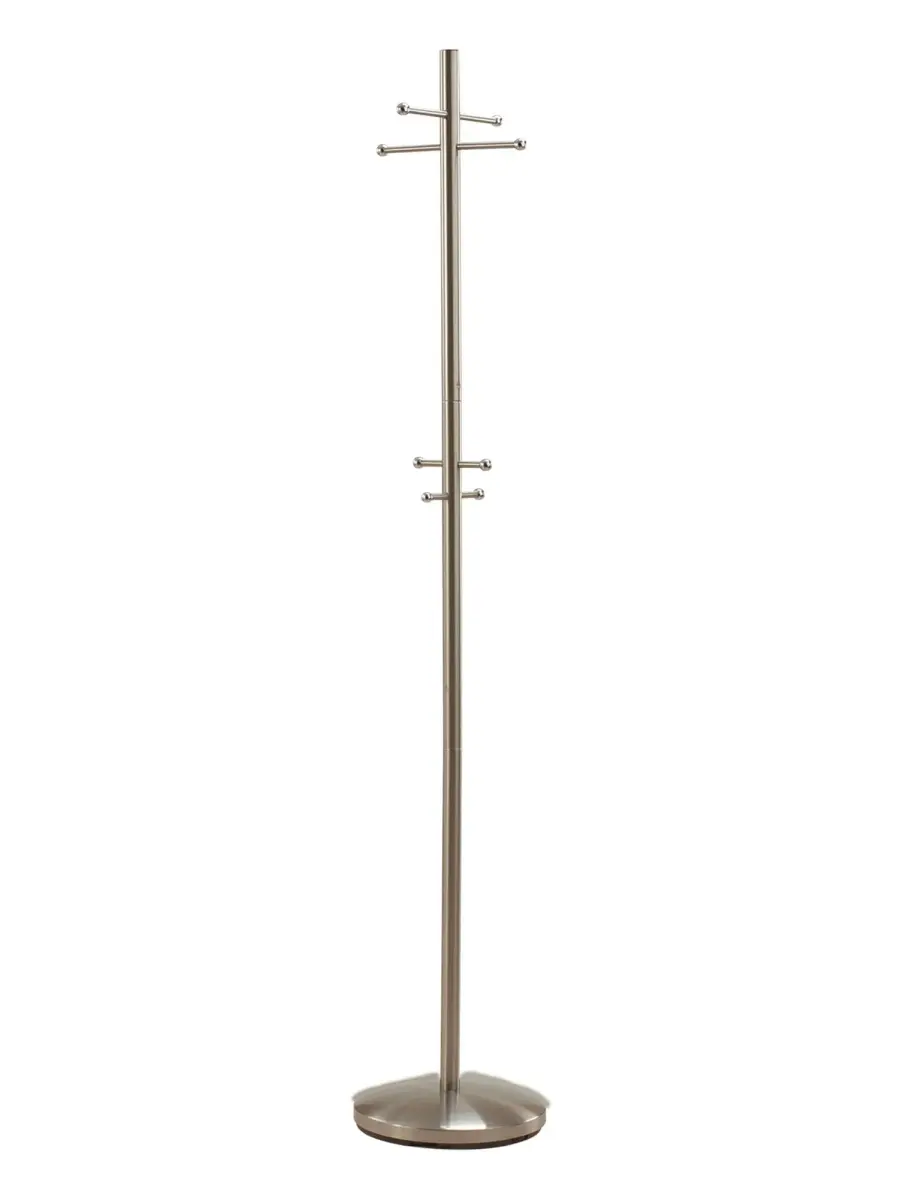 Brushed Steel Coat Rack with 8 Hooks - Image 1