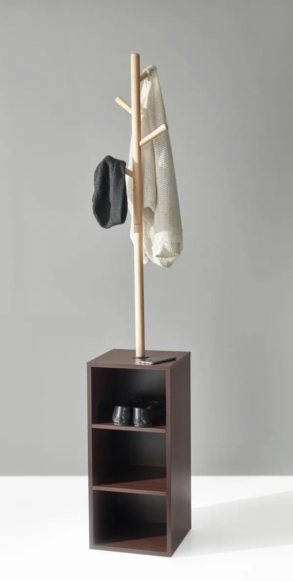 Hutch Storage Coat Rack with 3 Cubbies - Image 3