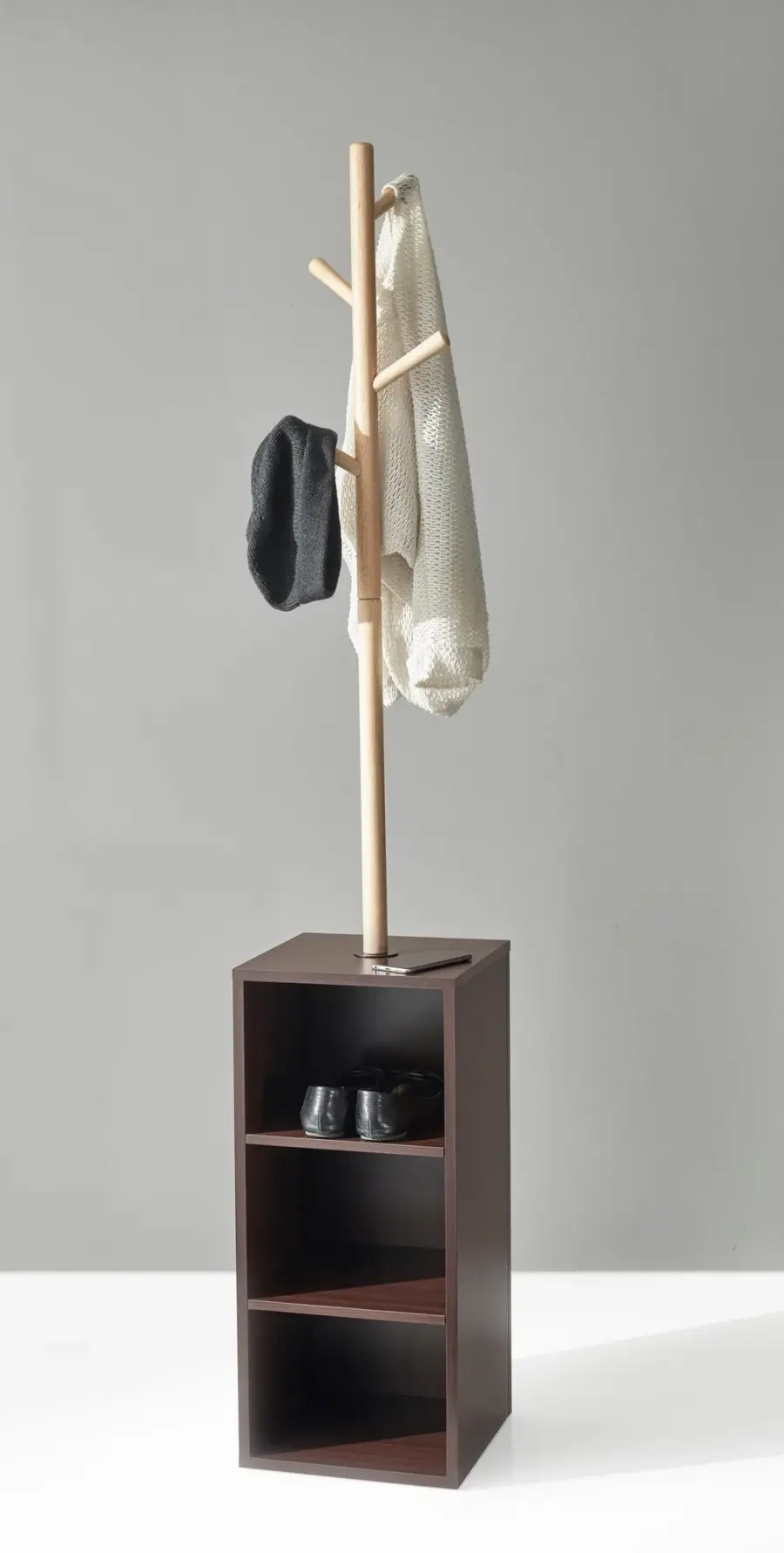Hutch Storage Coat Rack with 3 Cubbies - Image 3