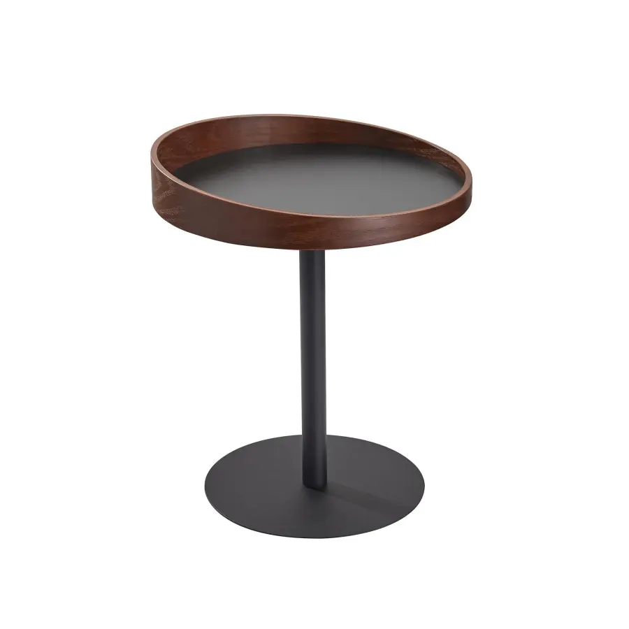 Crater End Table in Walnut - Image 1