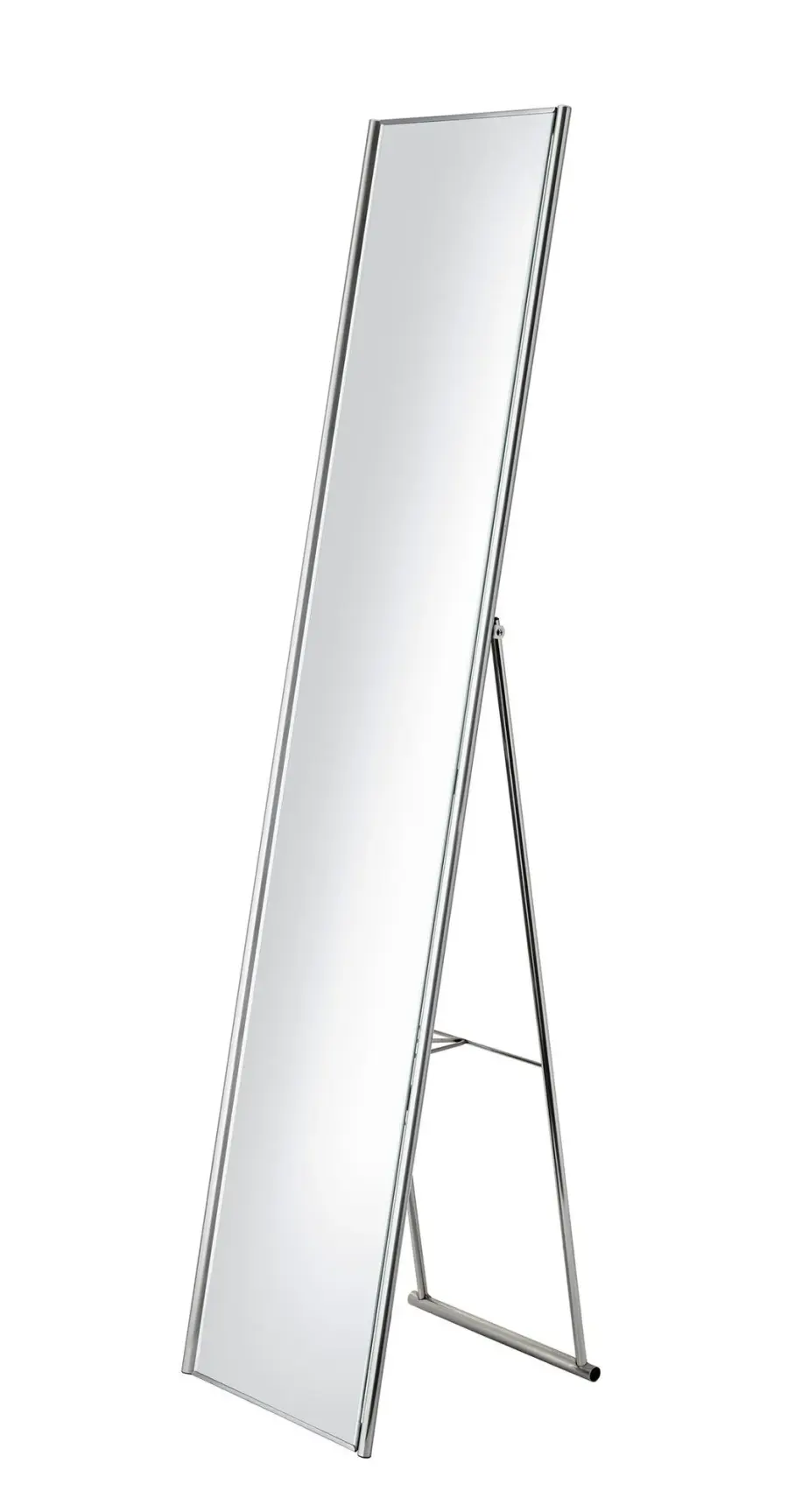 Space-Saving Full-Length Mirror with Elegant Champagne Steel Frame - Image 1