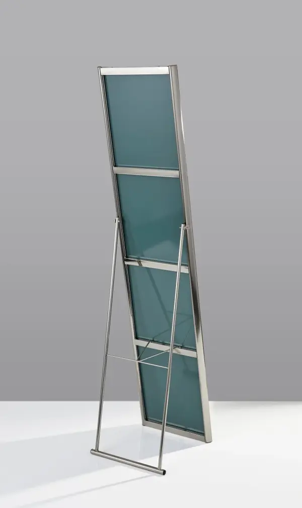 Space-Saving Full-Length Mirror with Elegant Champagne Steel Frame - Image 6