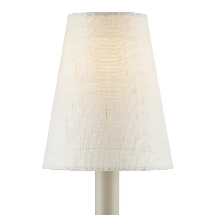 Ivory Fine Grasscloth Chandelier Shade