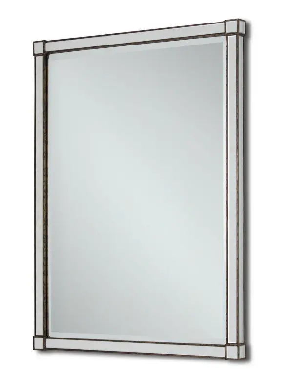 In Painted Silver Viejo/Light Antique Mirror by Currey and Company from the Monarch Collection collection