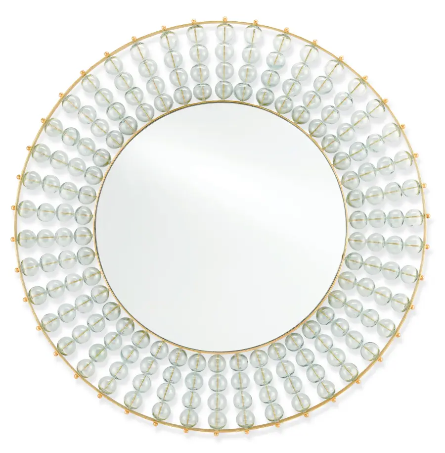 Calais Round Mirror in Gold Leaf