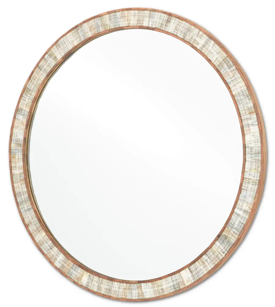 Hyson Round Mirror in Natural Horn