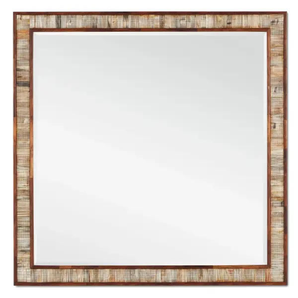 A stunning statement piece featuring hand-chiseled natural horn inlaid into a Sheesham wood frame. Each mirror is unique due to the organic tonal striations of the horn, making it a true artisanal work that brings warmth and texture to any space.