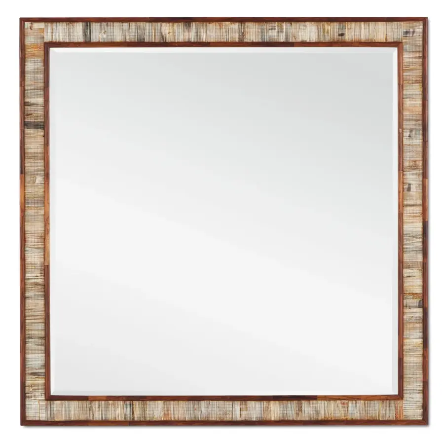 Hyson Large Square Mirror in Natural Horn
