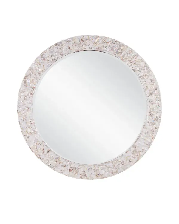Uma Mother of Pearl Mirror in Natural/White