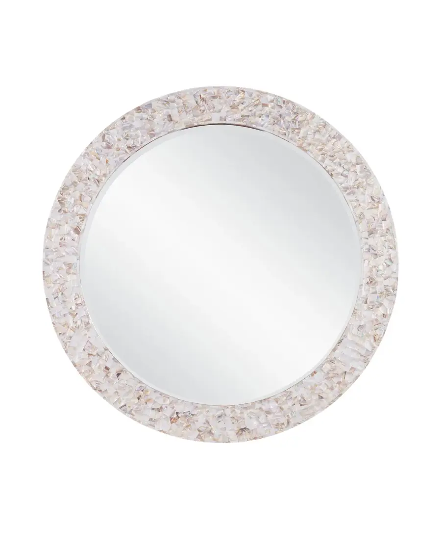 Uma Mother of Pearl Mirror in Natural/White