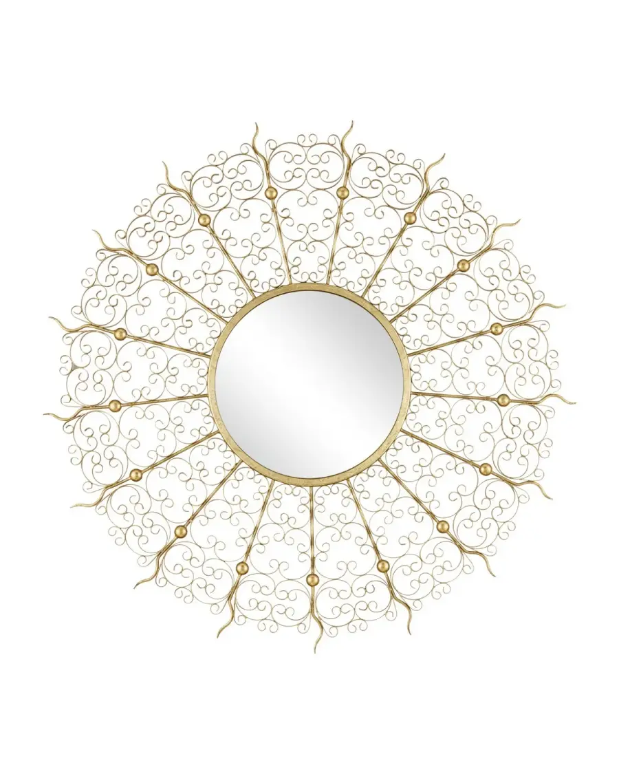 Levain Round Mirror in Gold Leaf