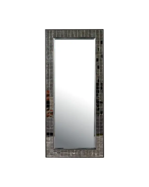 Mosaico Floor Mirror in Ebony with Antique Mirror Tiles