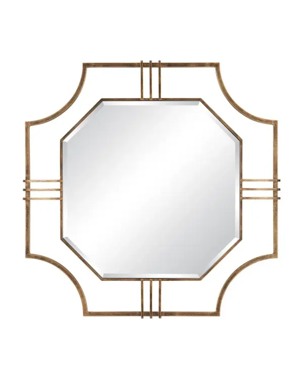 Sojourner Convex Mirror in Antique Gold