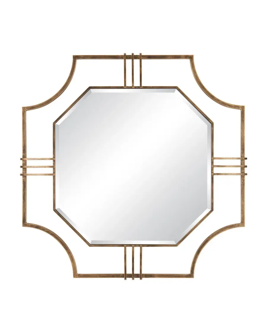 Sojourner Convex Mirror in Antique Gold