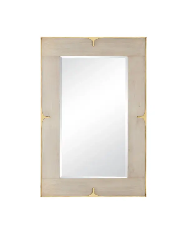 Orin Mirror in Marbled Ivory with Brushed Brass