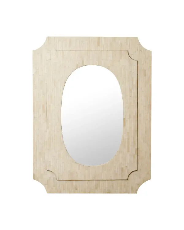 Sentimental Mirror in Natural Bone & Brass