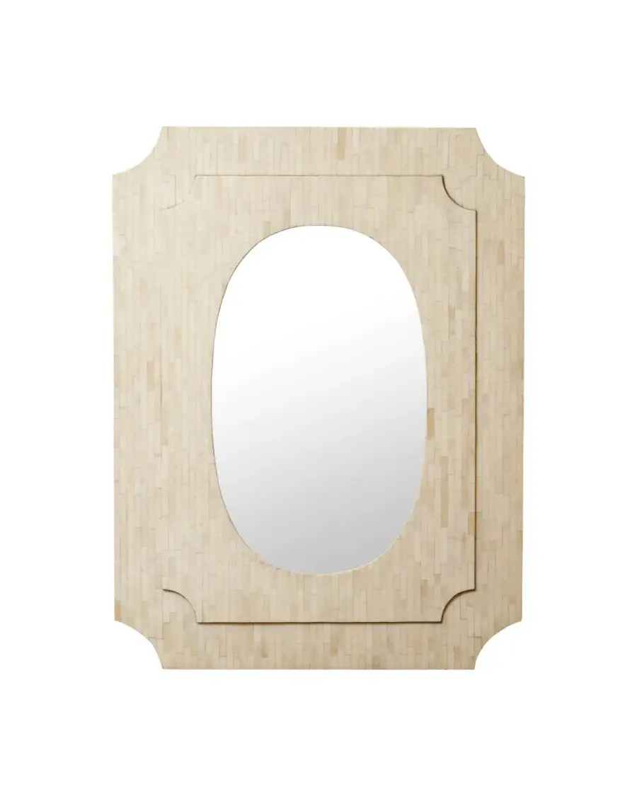 Sentimental Mirror in Natural Bone & Brass