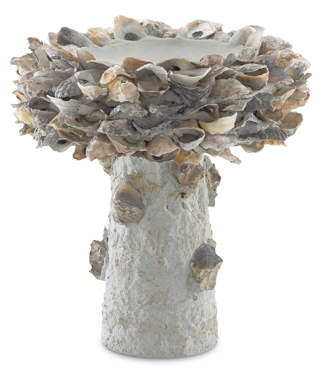 Oyster Shell Collection Bird Bath in Portland / Natural
