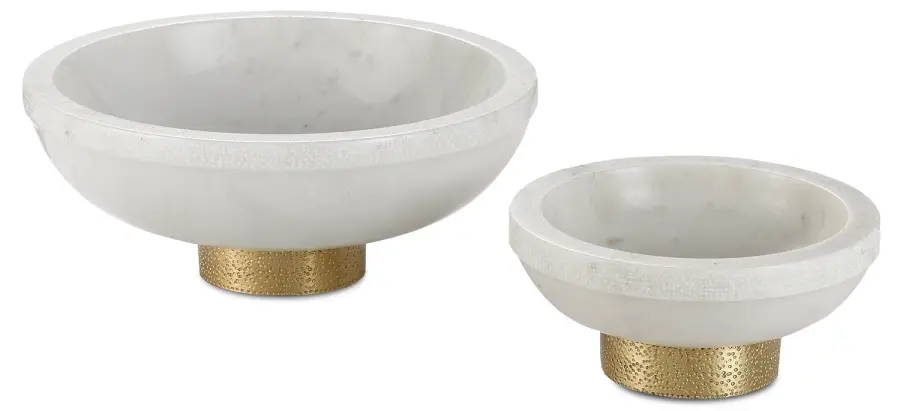 Valor Large White Marble Bowl
