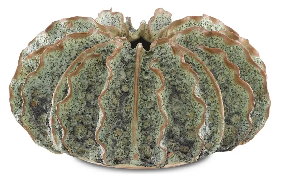 Sunken Boat Vase in Moss Green