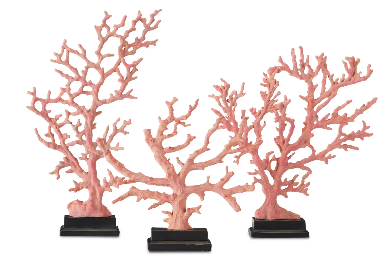 Coral Branches Set of 3 in Antique Red/Pale Pink/Black