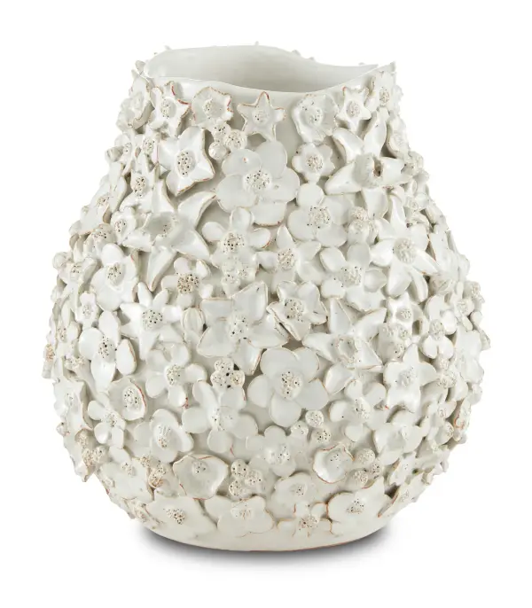 Jessamine White Ceramic Vase