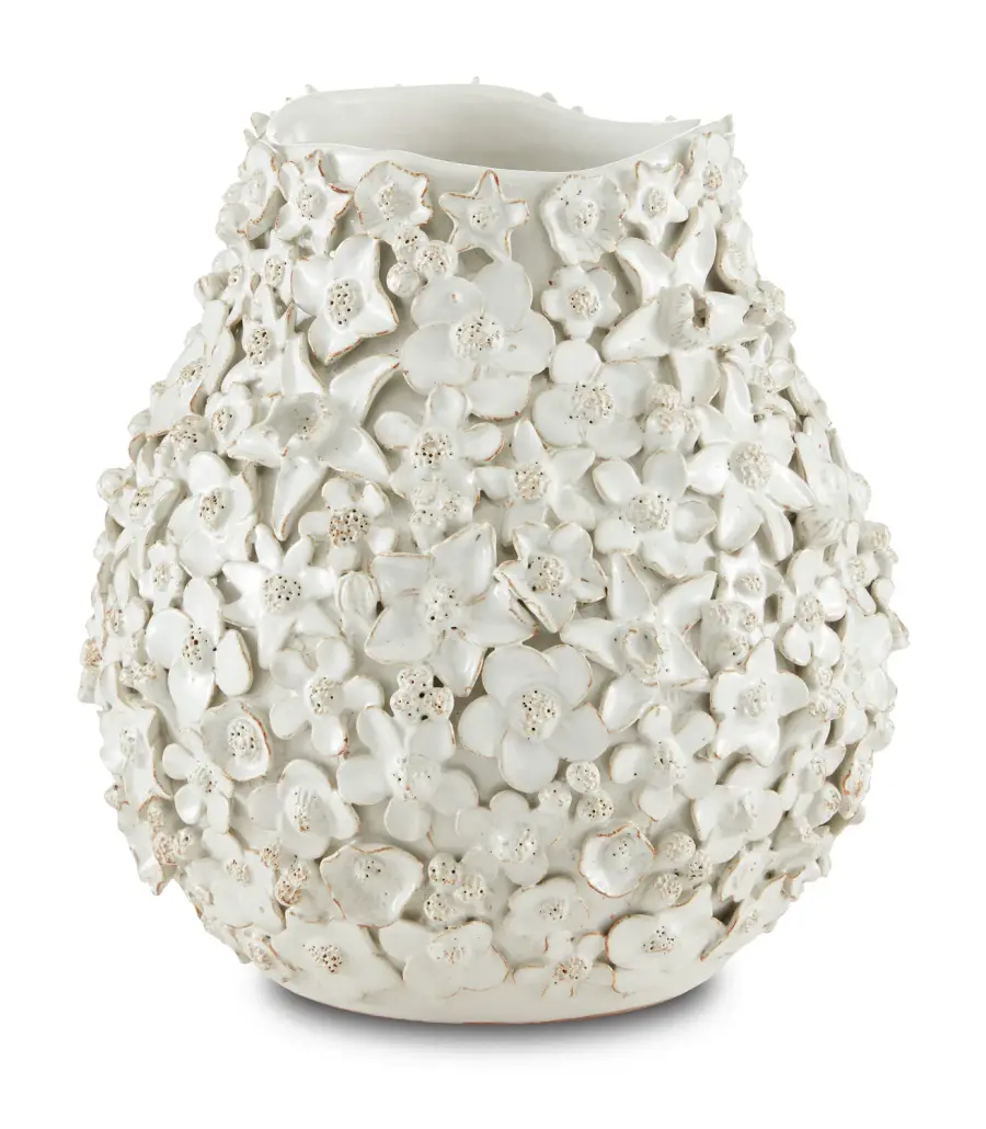 Jessamine White Ceramic Vase