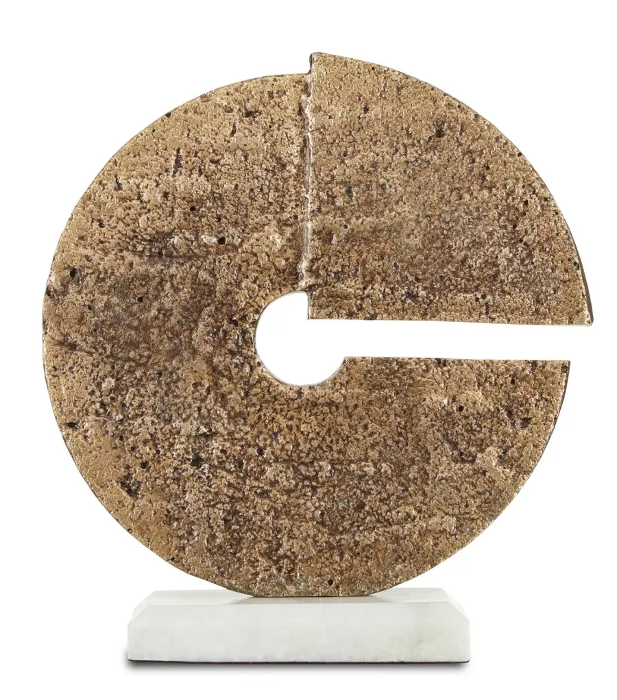 Daman Disc Sculpture in Aged Brass