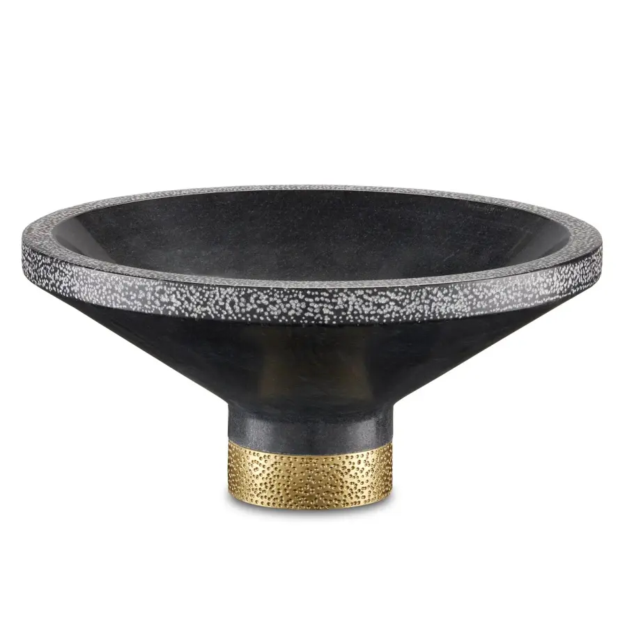 Vincent Natural Marble Bowl with Brass Base