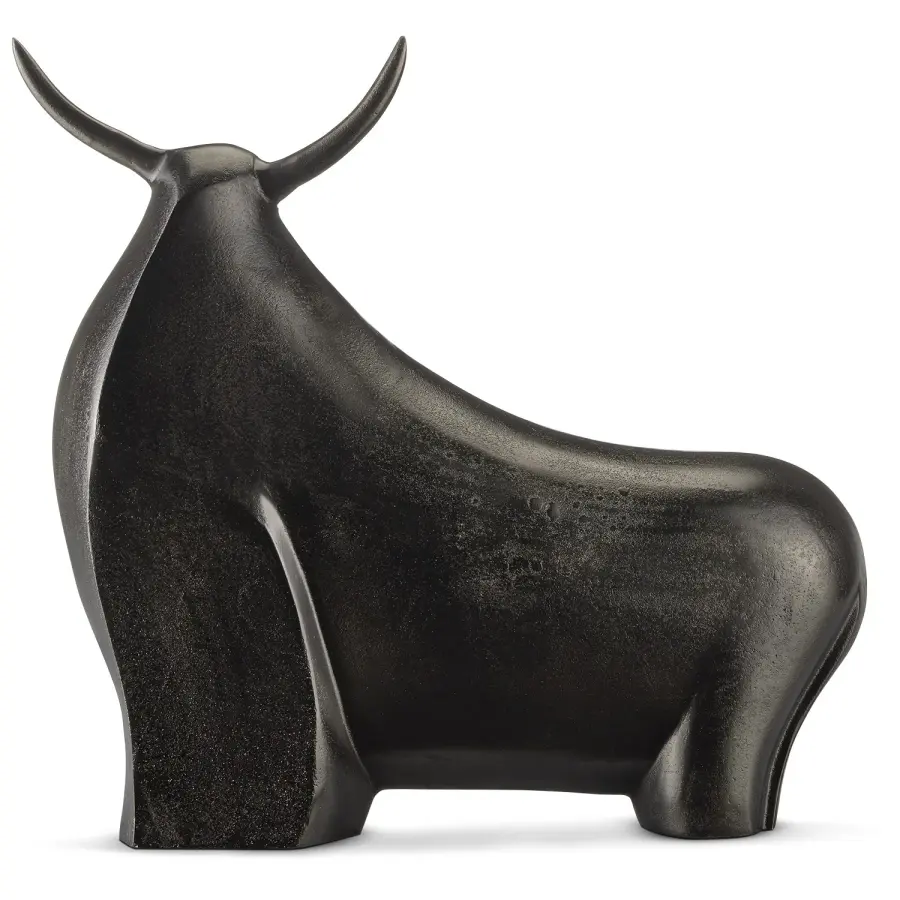 Ferdinand Bull Sculpture in Graphite