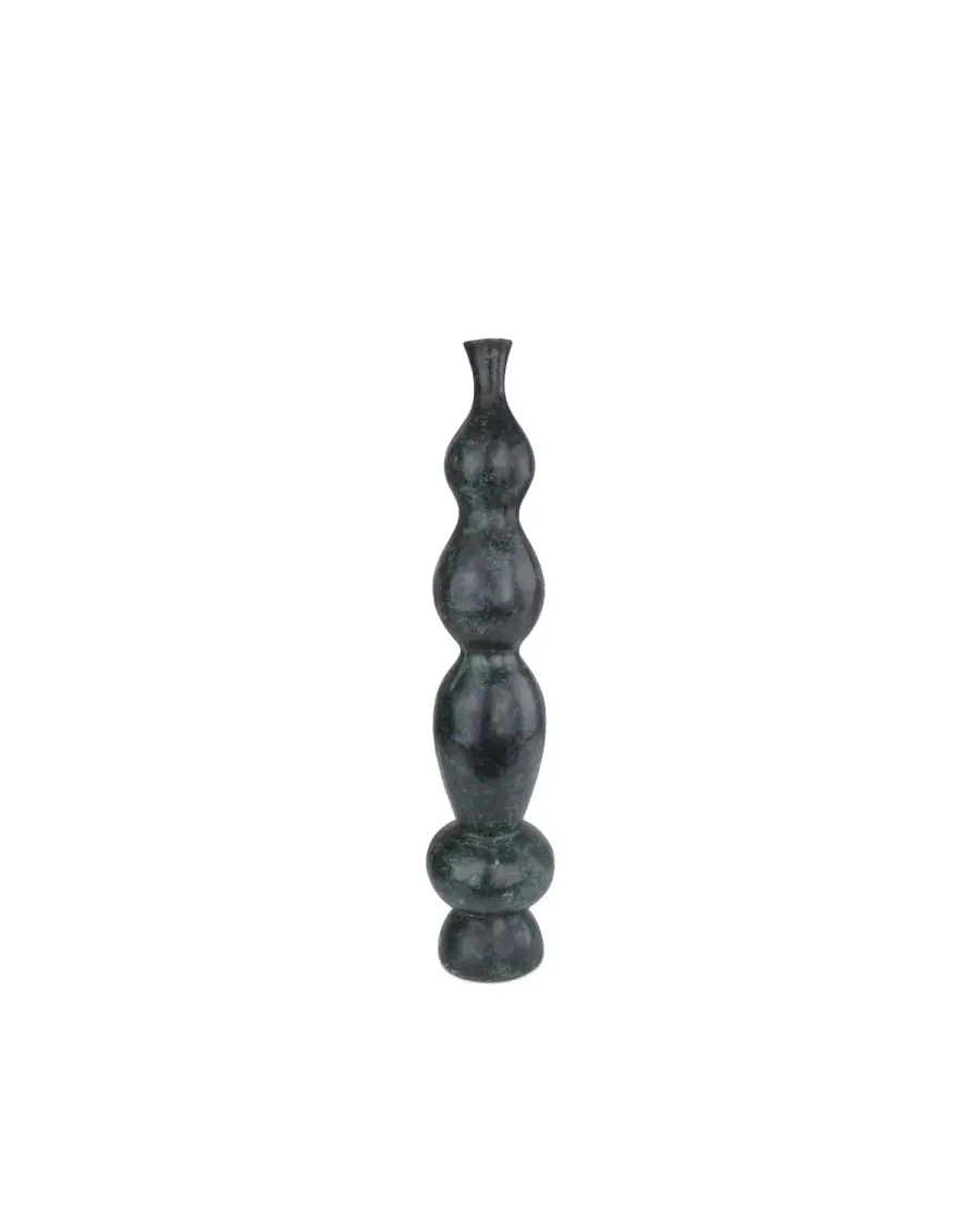 Luganzo Medium Bronze Vase in Jade Green/Gold
