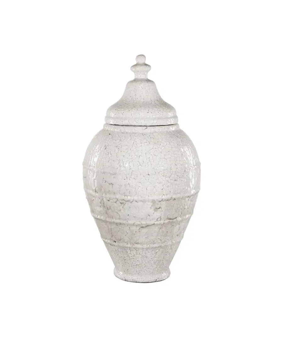Virginal Large Jar in Antique White
