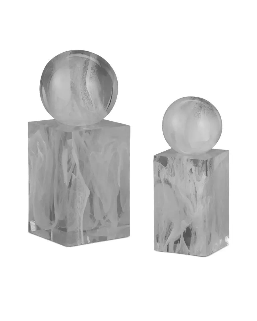Nova White Swirl Decorative Objects Set of 2