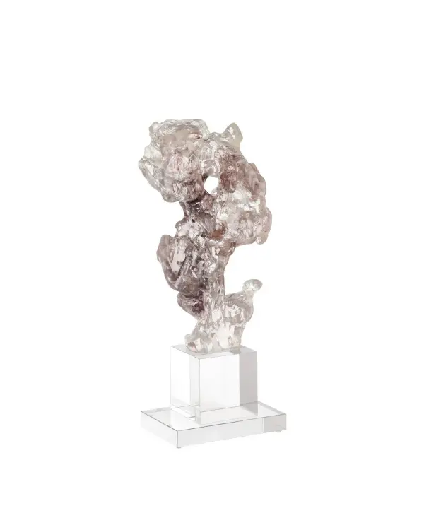 This medium-sized decorative sculpture beautifully mimics natural rock crystal formations with its purple and pink gradient hues. The composite and optic crystal construction creates an authentic gemstone appearance at an accessible price point.