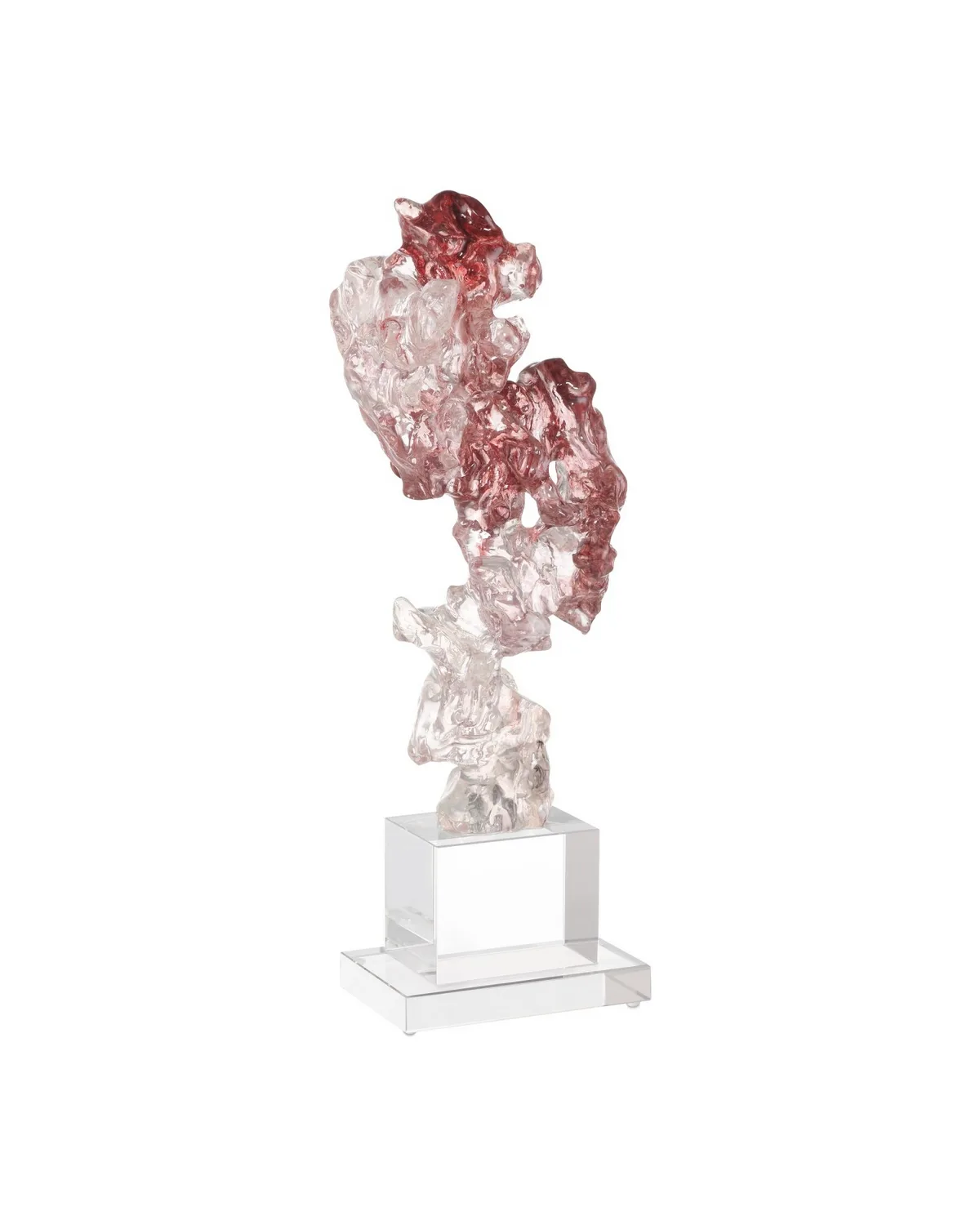 Faux Rock Crystal Large Sculpture in Purple Pink