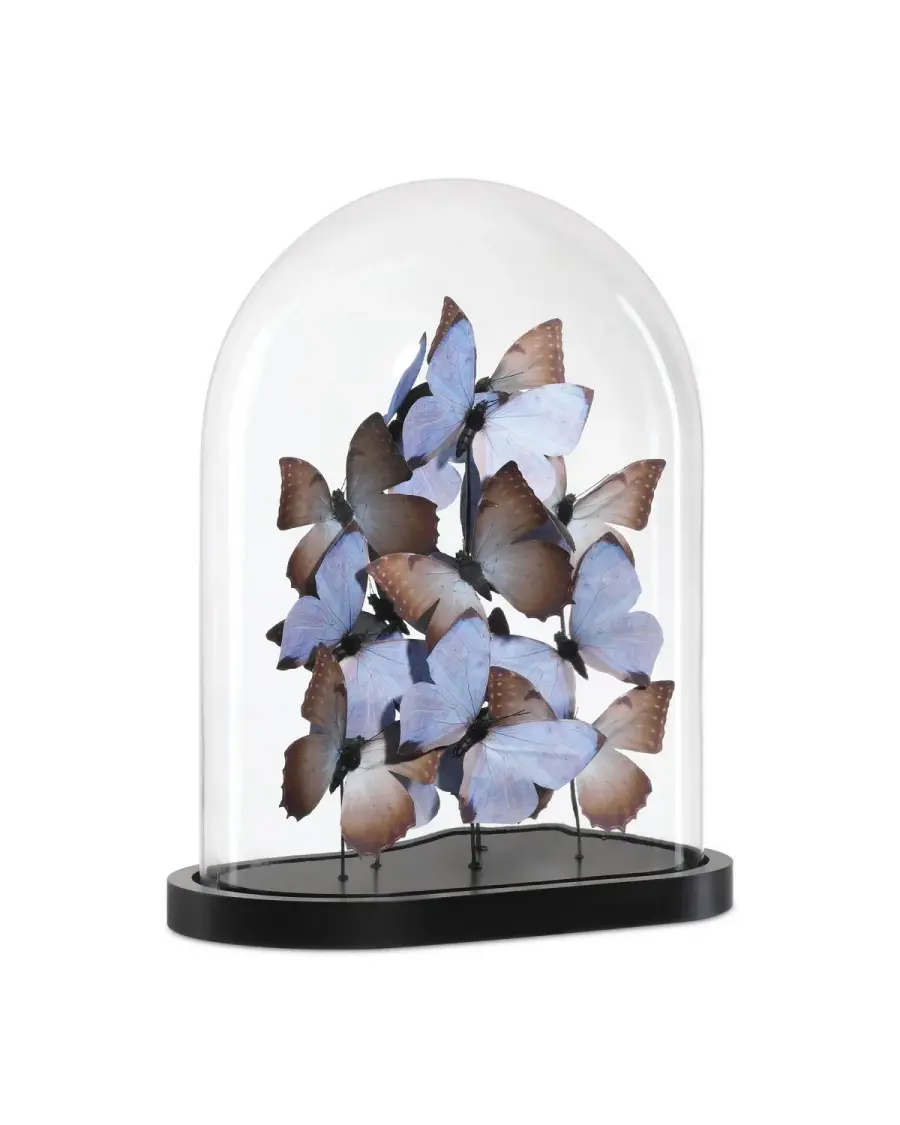 Rue de Bac Butterflies Sculpture in Lilac/Brown/Black/Clear