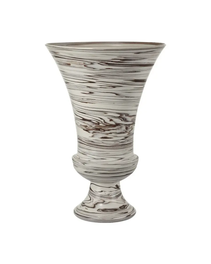 Jejune Large Footed Vase in Beige/Brown
