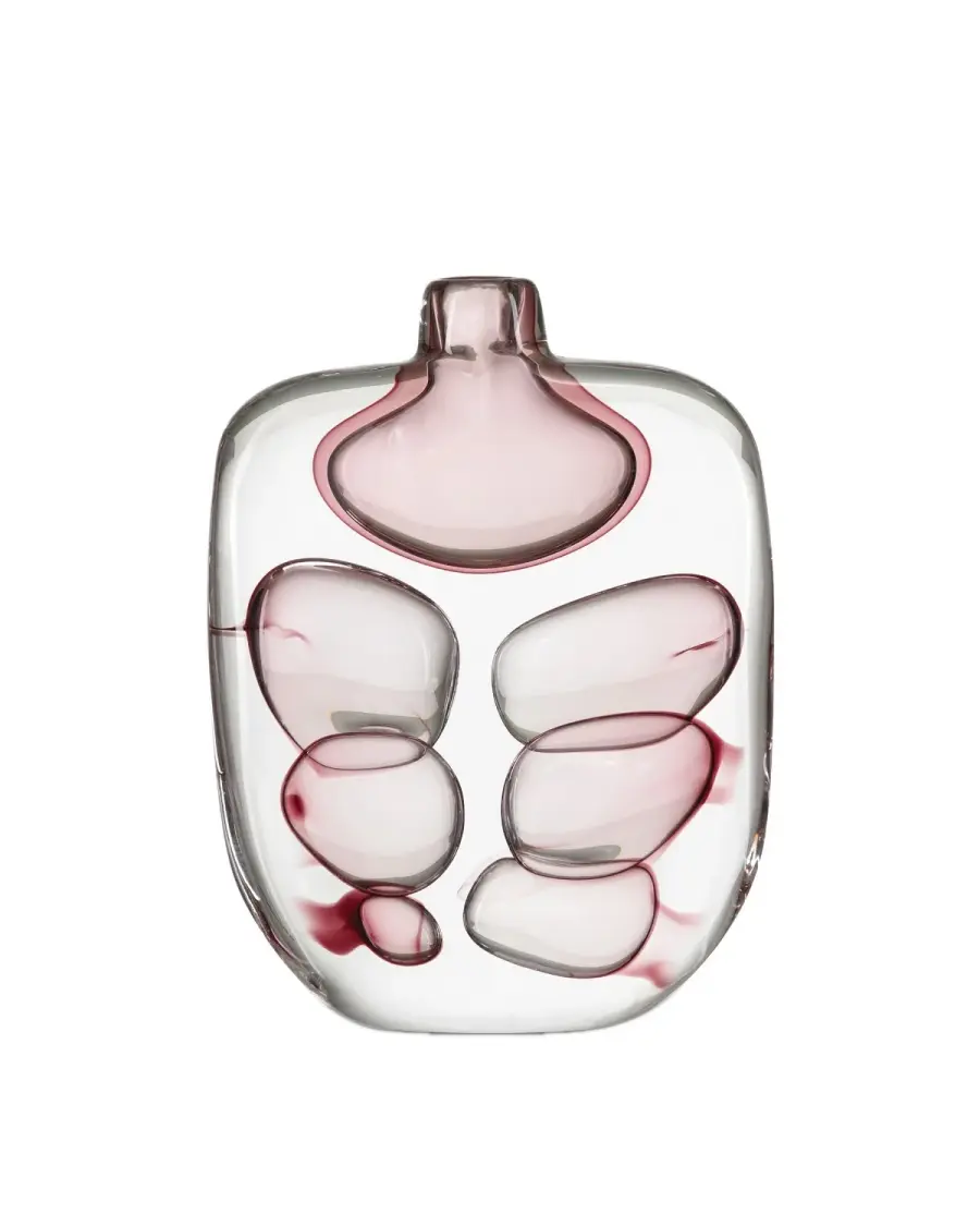 Vicolino Medium Vase in Clear/Purple Glass