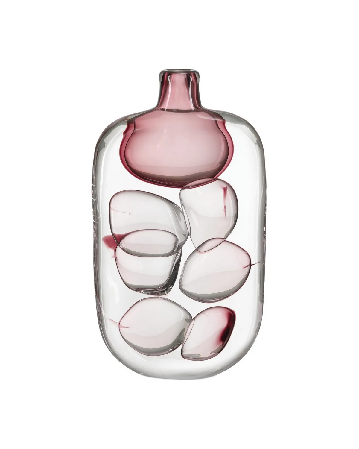 Vicolino Large Glass Vase in Clear/Purple