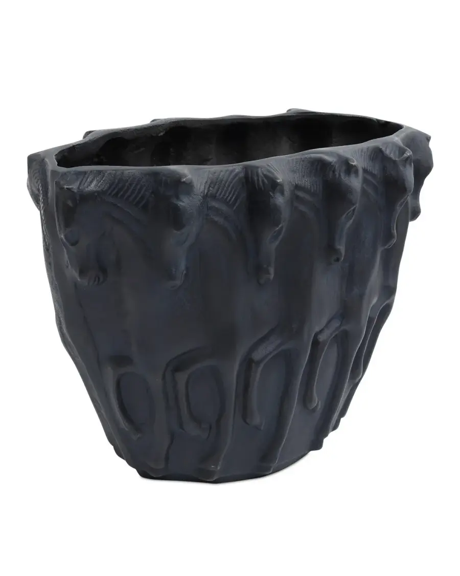 Dressage Oval Vase in Bronze Verdigris