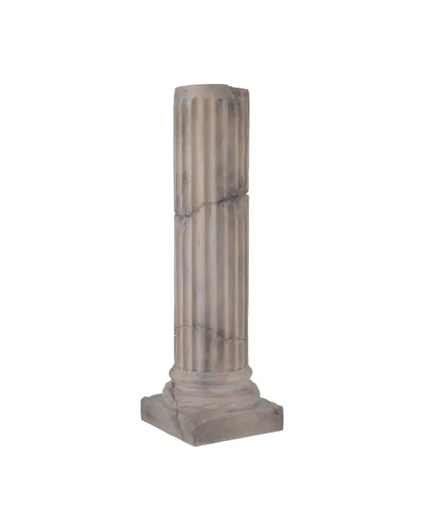 This commanding 52-inch pillar delivers the gravitas of carved marble through lightweight composite construction. Its overscale proportions and antique finish create museum-quality presence while remaining easy to reposition.