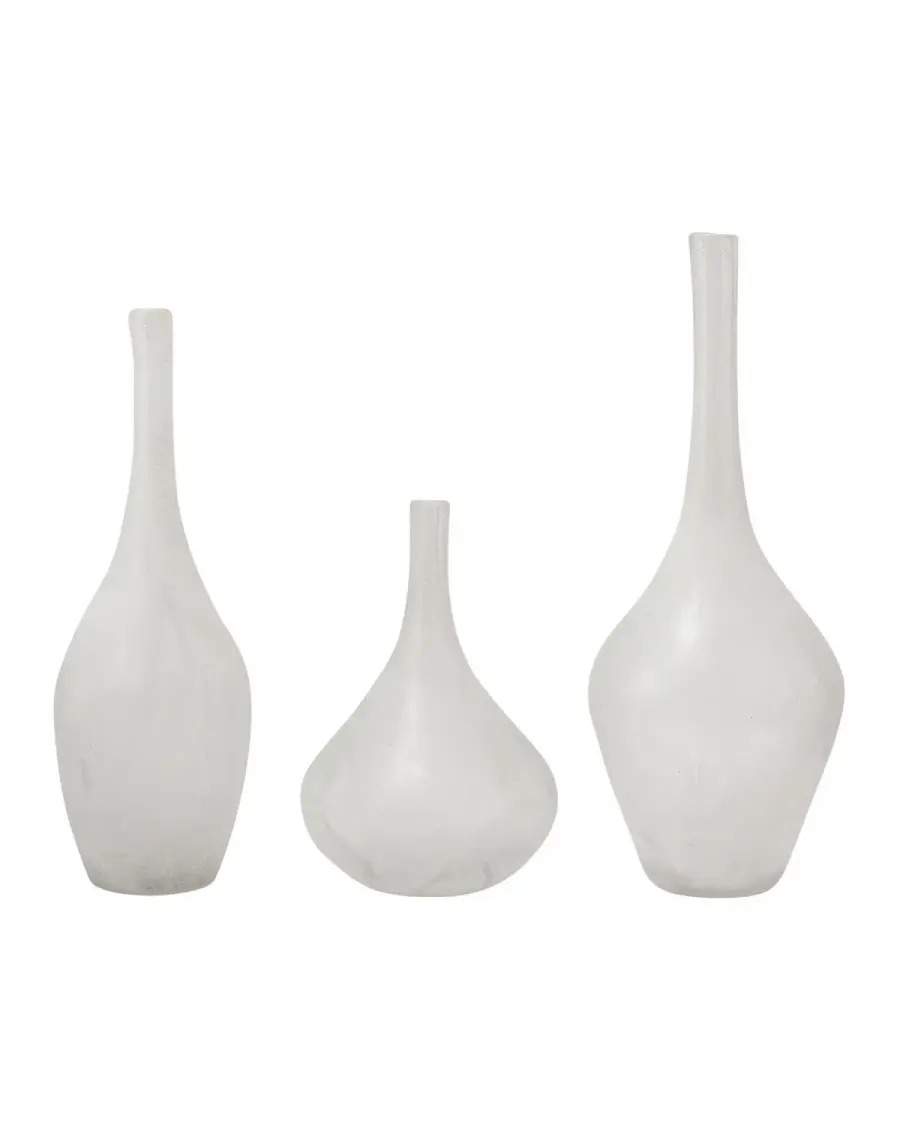 Alba White Glass Vase Set of 3