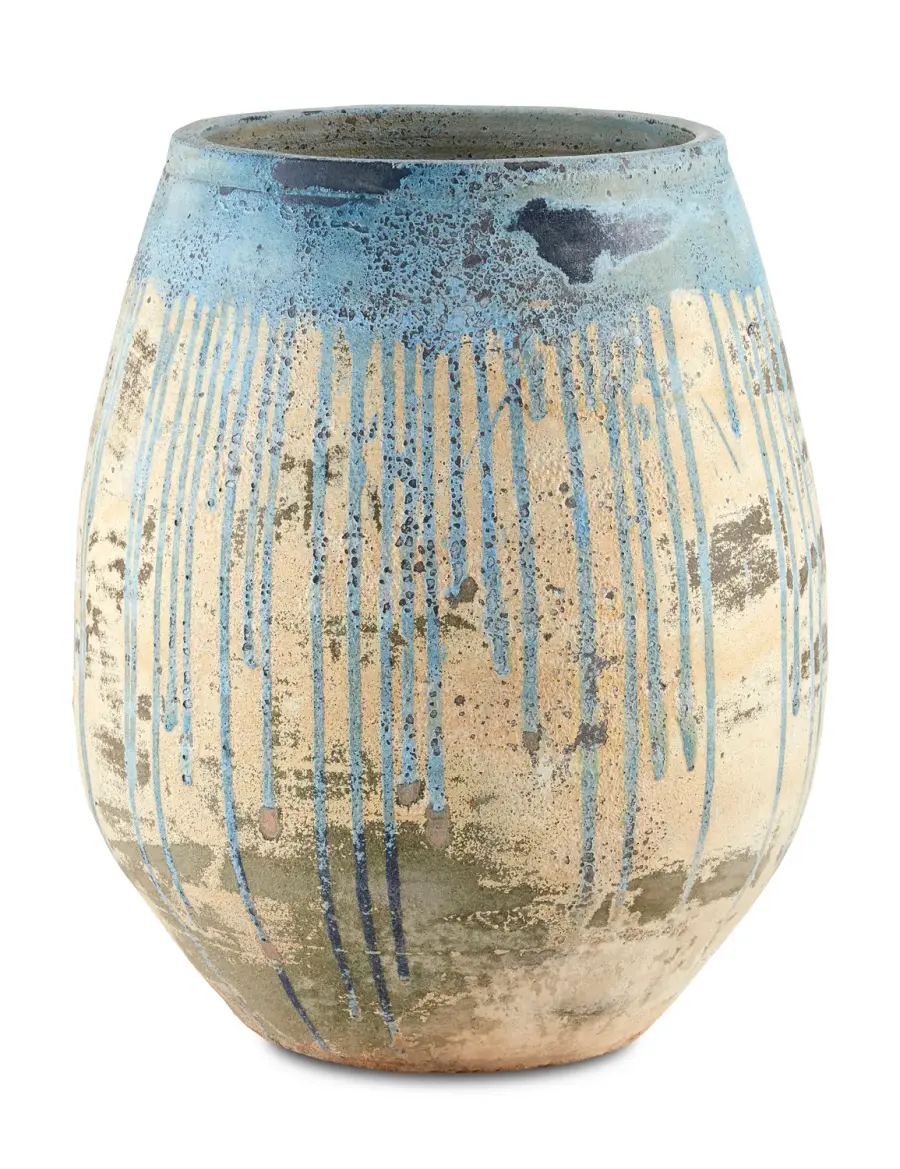 Sicilia Large Antique Blue Drip Planter