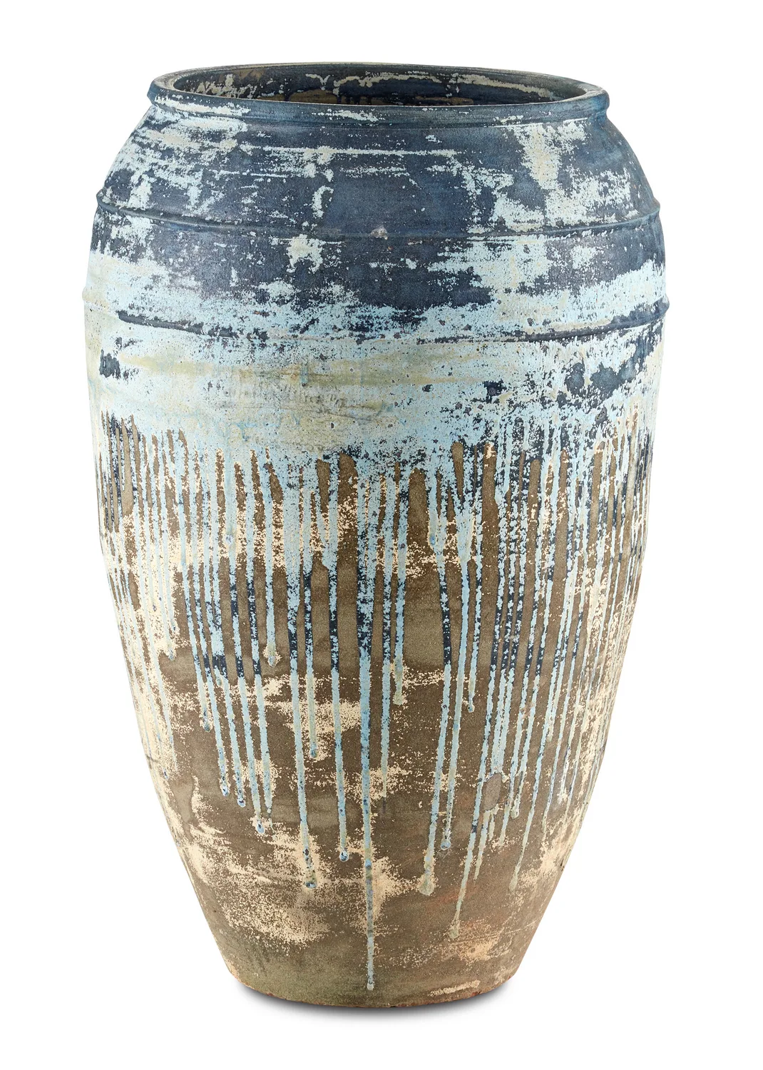 Catania Large Antique Blue Drip Planter