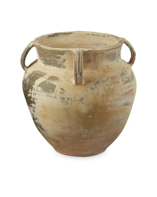 A substantial statement piece inspired by centuries-old Italian garden design. The distressed antique white finish and intentional pitting create an authentic vintage aesthetic that works equally well indoors or out.