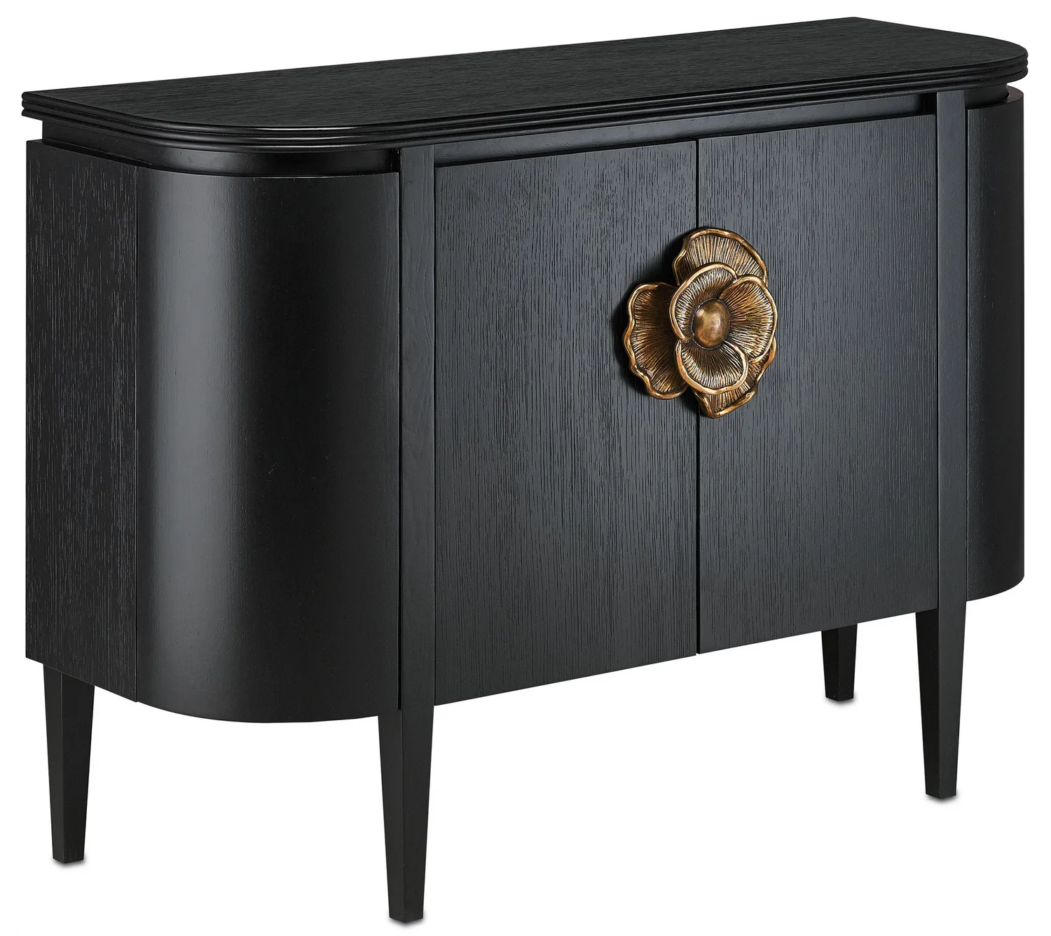 Briallen Collection Demi-Lune in Caviar Black/Antique Brass