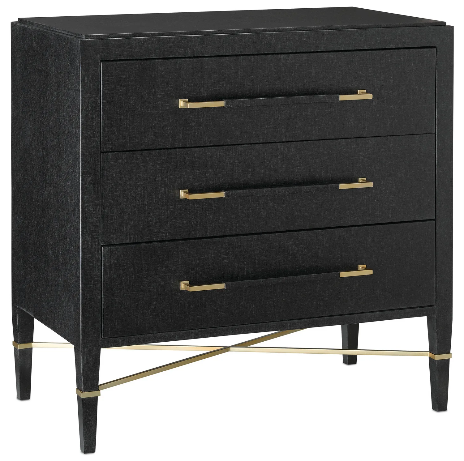 Verona Black Chest with Champagne Metal Detailing