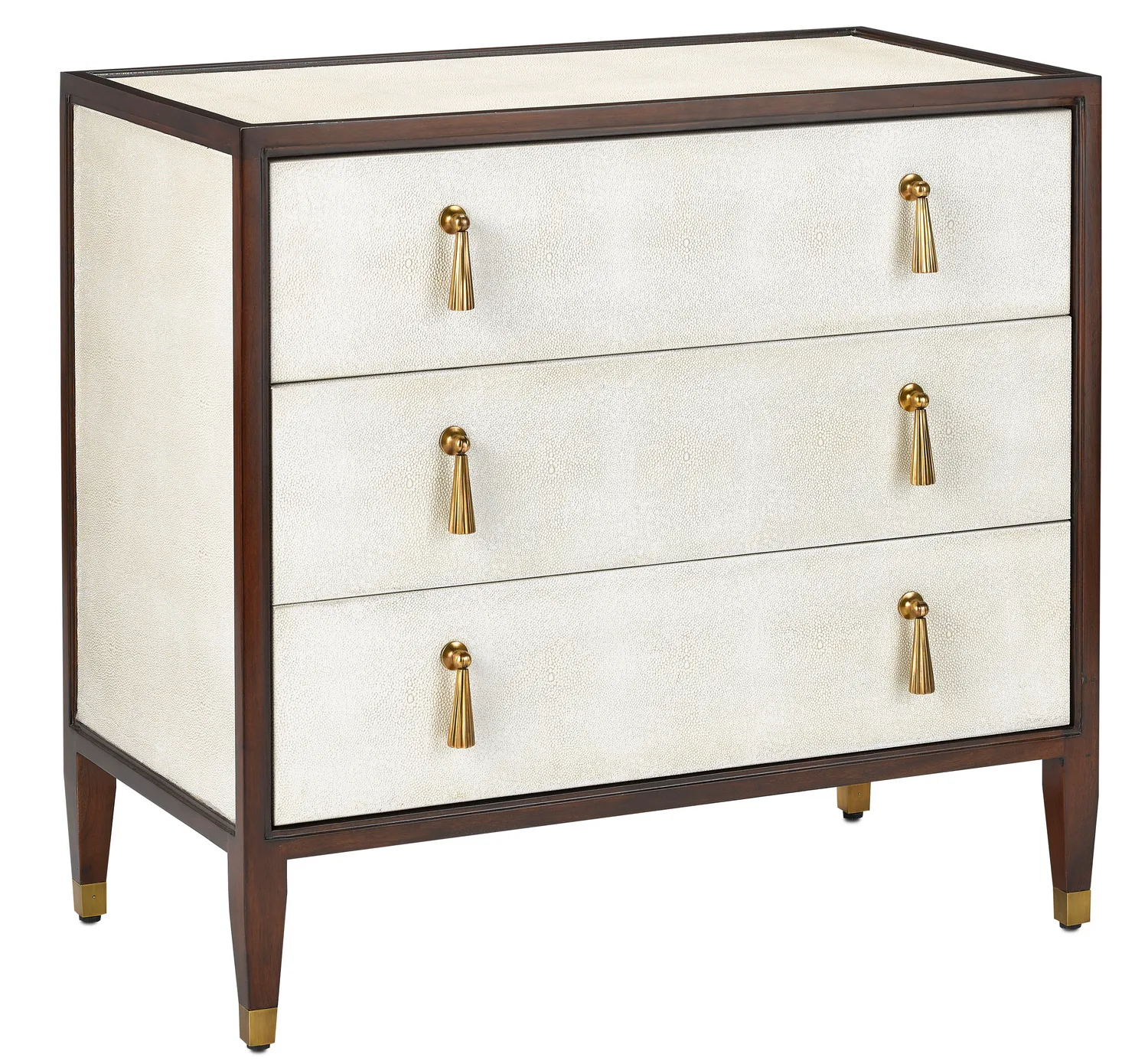 Evie Shagreen Chest in Ivory and Dark Walnut
