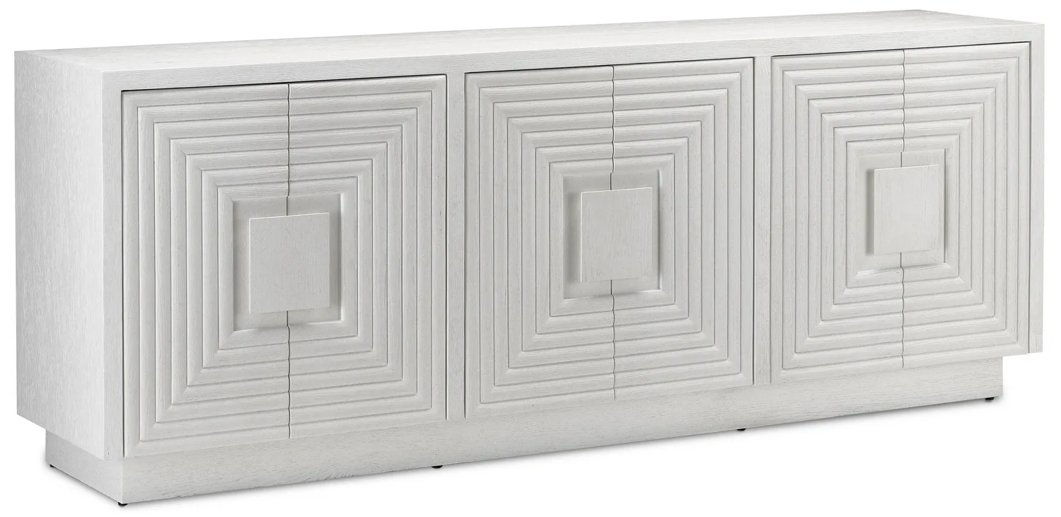 Morombe Credenza in Cerused White