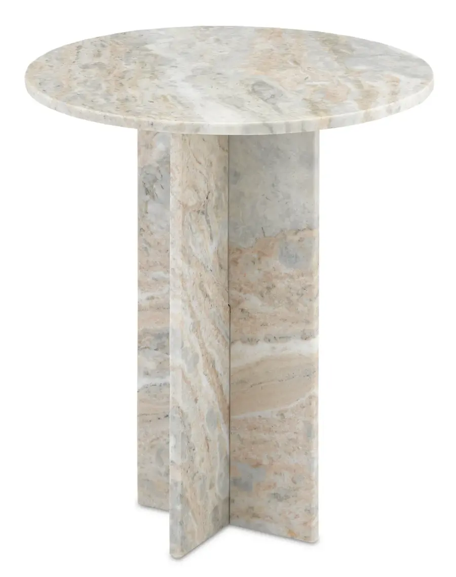 Harmon Natural Marble Accent Table